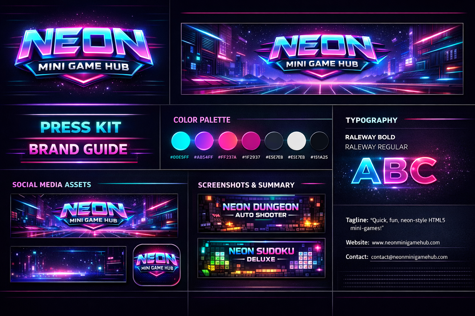 Neon Mini Game Hub Press Kit